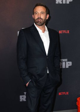 Ben Affleck, Netflix 'in 13 Ocak 2026' da ABD 'nin Manhattan, New York şehrinde bulunan Lincoln Sahne Sanatları Merkezi' ndeki Alice Tully Hall 'da düzenlenen' The Rip 'in New York galasına geldi..