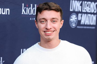 James Dumoulin (The School of Hard Knocks) arrives at the 23rd Annual Living Legends Of Aviation Awards held at The Beverly Hilton Hotel on January 23, 2026 in Beverly Hills, Los Angeles, California, United States.