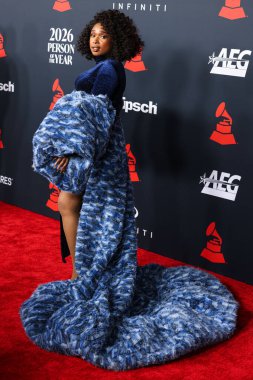 Jennifer Hudson, Los Angeles Kongre Merkezi 'nde 30 Ocak 2026' da Los Angeles, Kaliforniya, ABD 'de düzenlenen Mariah Carey onuruna düzenlenen MusiCares 2026' ya ulaştı..