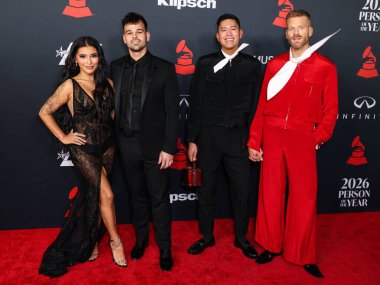 Kirstin Maldonado, Ben Hausdorff, Mark Hoying ve Pentatonix 'li Scott Hoying 30 Ocak 2026' da Los Angeles Kongre Merkezi Güney Salonu 'nda düzenlenen Mariah Carey onuruna düzenlenen MusiCares 2026' ya geldiler.
