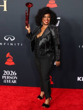 Syreeta Thompson, 30 Ocak 2026 tarihinde Los Angeles Kongre Merkezi Güney Salonu 'nda düzenlenen Mariah Carey onuruna düzenlenen MusiCares 2026' ya ulaştı..