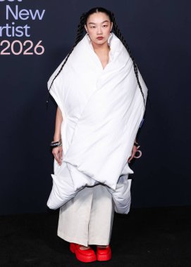 Audrey Nuna, 29 Ocak 2026 'da Formosa' daki The Lot 'ta düzenlenen Spotify' in 2026 En İyi Yeni Sanatçı Partisi 'ne (68. Grammy Ödülleri) geldi..