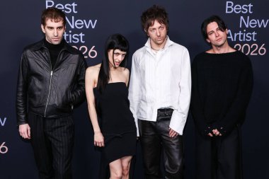 The Marias grubundan Jesse Perlman, Maria Zardoya, Josh Conway ve Edward James, 29 Ocak 2026 'da Batı Hollywood, Kaliforniya' da düzenlenen Spotify 's Best New Artist Party' ye (68. Grammy Ödülleri) geldiler.