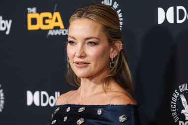 Erdem PF26 giyen Kate Hudson, 7 Şubat 2026 'da Beverly Hilton Hotel' de düzenlenen 78. Yıllık Amerikan Yönetmenler Birliği (DGA) Ödülleri 'ne geldi..