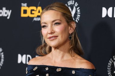 Erdem PF26 giyen Kate Hudson, 7 Şubat 2026 'da Beverly Hilton Hotel' de düzenlenen 78. Yıllık Amerikan Yönetmenler Birliği (DGA) Ödülleri 'ne geldi..