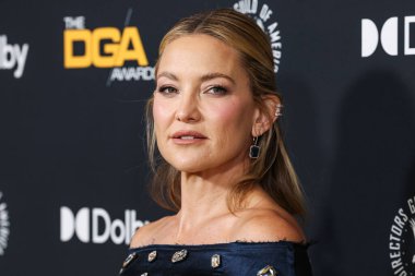 Erdem PF26 giyen Kate Hudson, 7 Şubat 2026 'da Beverly Hilton Hotel' de düzenlenen 78. Yıllık Amerikan Yönetmenler Birliği (DGA) Ödülleri 'ne geldi..