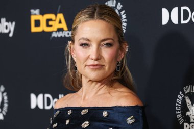 Erdem PF26 giyen Kate Hudson, 7 Şubat 2026 'da Beverly Hilton Hotel' de düzenlenen 78. Yıllık Amerikan Yönetmenler Birliği (DGA) Ödülleri 'ne geldi..