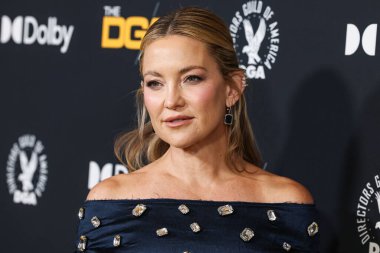 Erdem PF26 giyen Kate Hudson, 7 Şubat 2026 'da Beverly Hilton Hotel' de düzenlenen 78. Yıllık Amerikan Yönetmenler Birliği (DGA) Ödülleri 'ne geldi..