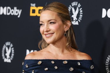 Erdem PF26 giyen Kate Hudson, 7 Şubat 2026 'da Beverly Hilton Hotel' de düzenlenen 78. Yıllık Amerikan Yönetmenler Birliği (DGA) Ödülleri 'ne geldi..