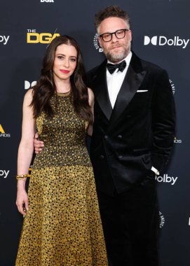 Lauren Miller Rogen ve kocası Seth Rogen, 7 Şubat 2026 'da Beverly Hills, Los Angeles, Kaliforniya, ABD' de düzenlenen Beverly Hilton Oteli 'nde düzenlenen 78. Geleneksel Yönetmenler Loncası (DGA) Ödüllerine geldiler..