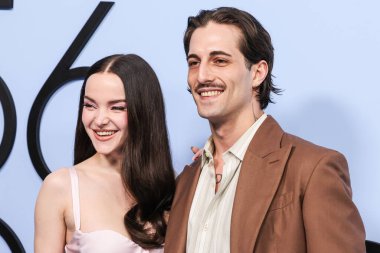 Dove Cameron ve nişanlısı Maneskin 'li Damiano David (Mneskin), 11 Şubat 2026' da Westwood, Los Angeles, Kaliforniya, ABD 'de gerçekleştirilen Amazon Prime Video' nun 56..