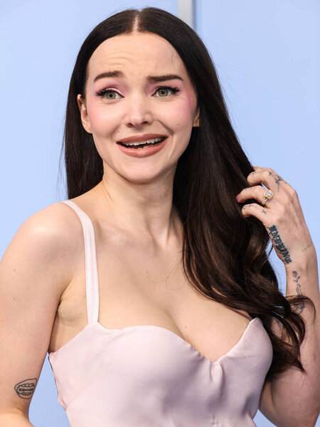 American actress and singer Dove Cameron arrives at the Los Angeles Premiere Of Amazon Prime Video's '56 Days' Season 1 held at Hammer Museum on February 11, 2026 in Westwood, Los Angeles, California, United States.