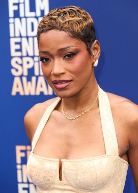 John Galliano SS04 RTW 'nin Christian Dior' unu giyen Keke Palmer, 15 Şubat 2026 'da Hollywood Palladium' da düzenlenen 41. Yıllık Bağımsız Film Ruhu Ödülleri 'ne ulaştı..