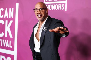 Dwayne Johnson (The Rock), 16 Şubat 2026 'da Los Angeles, Kaliforniya, ABD' de bulunan Beverly Hills 'teki SLS Hotel' de düzenlenen 8. Geleneksel Amerikan Siyah Film Festivali 'ne (ABFF) geldi..