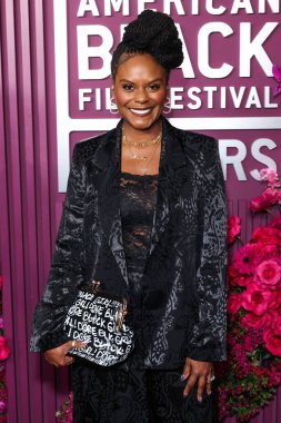 Tabitha Brown, 16 Şubat 2026 'da ABD' nin Kaliforniya eyaletinin Los Angeles kentinde bulunan Beverly Hills kentindeki SLS Hotel 'de düzenlenen 8. Geleneksel Amerikan Siyah Film Festivali' ne (ABFF) geldi..