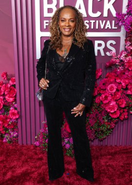 Vanessa Bell Calloway, 16 Şubat 2026 'da Los Angeles, Kaliforniya, ABD' de bulunan Beverly Hills 'teki SLS Hotel' de düzenlenen 8. Geleneksel Amerikan Siyahi Film Festivali 'ne (ABFF) geldi..