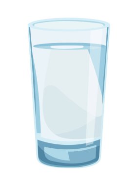 Bir bardak votka. İzole edilmiş arkaplan ile düz vektör clipart illüstrasyonu.