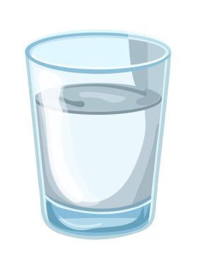 Bir bardak votka. İzole edilmiş arkaplan ile düz vektör clipart illüstrasyonu.