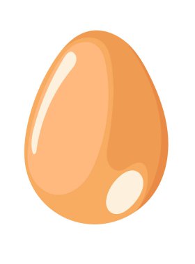 Bej yumurta. İzole edilmiş arkaplan ile düz vektör clipart illüstrasyonu.
