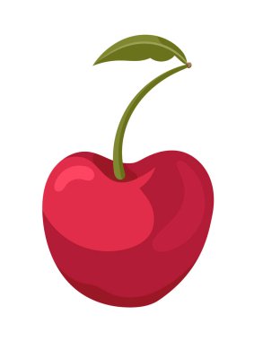 Kirazlar. Düz vektör clipart, izole edilmiş arkaplan ile illüstrasyon.