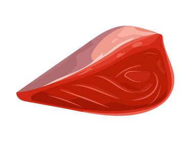 Ton balıklı biftek. Düz vektör clipart, izole edilmiş arkaplan ile illüstrasyon.