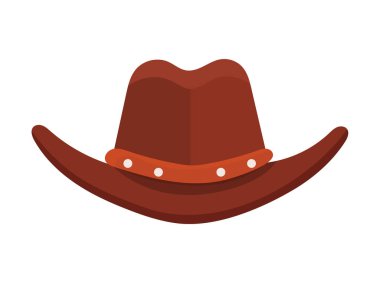 Kovboy şapkası, Vahşi Batı. Düz vektör clipart, izole edilmiş arkaplan ile illüstrasyon.