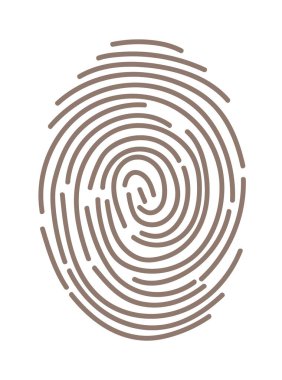 Parmak izi. - Dedektif. Düz vektör clipart, izole edilmiş arkaplan ile illüstrasyon.