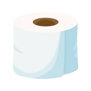 Tuvalet kağıdı. Düz vektör clipart, izole edilmiş arkaplan ile illüstrasyon.