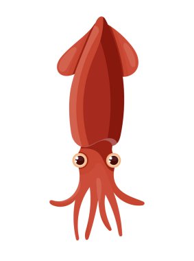 Kalamar. Düz vektör clipart, izole edilmiş arkaplan ile illüstrasyon.