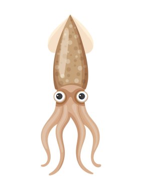 Kalamar. Düz vektör clipart, izole edilmiş arkaplan ile illüstrasyon.