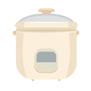 Çoklu pişirici. Düz vektör clipart, izole edilmiş arkaplan ile illüstrasyon.