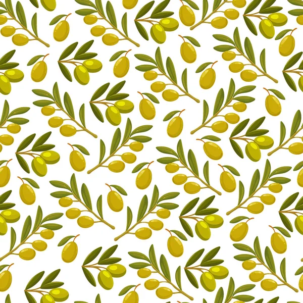Zeytin pürüzsüz desen. Düz vektör clipart, izole edilmiş arkaplan ile illüstrasyon.