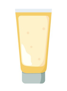 Yüz kremi tüpü. Düz vektör clipart, izole edilmiş arkaplan ile illüstrasyon.