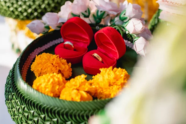 Thailand traditional wedding ceremony tray of wedding gifts