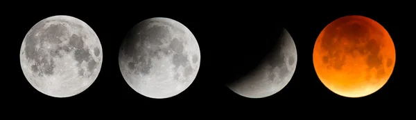 Σύνθετη εικόνα του Σελήνη κατά την ολική έκλειψη Σελήνης — Φωτογραφία Αρχείου
