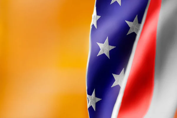 US flag on yellow background. Background for creating a postcard or invitation card. — Stock Photo, Image