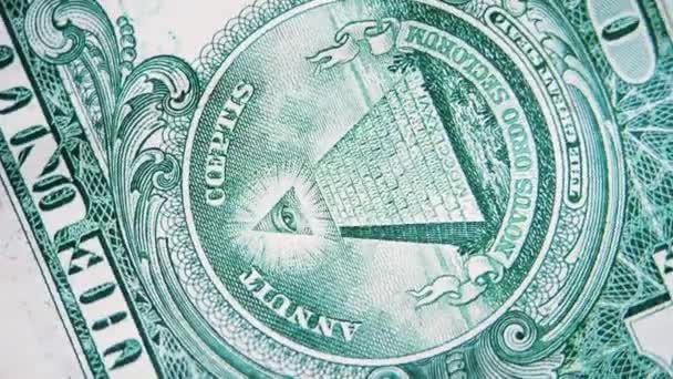 Frimurarsymbol för en amerikansk dollar — Stockvideo