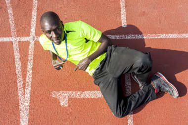 sprinter altın madalya kazanan gösterir