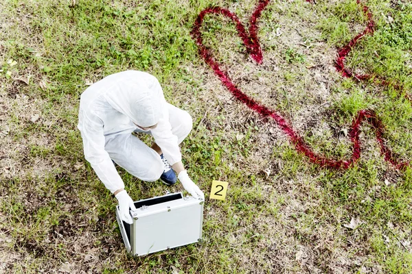 Reliefs in a crime scene — Stock Image Reliefs in a crime scene Royalty Free Stock Photos