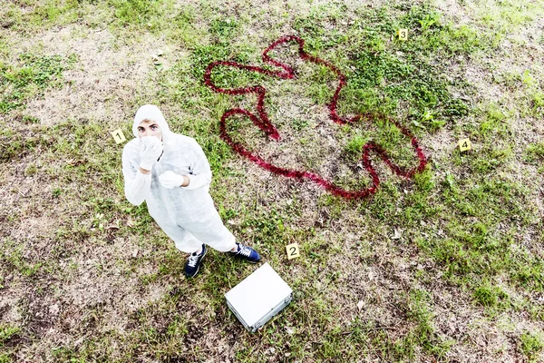 Reliefs in a crime scene — Stock Image Reliefs in a crime scene Royalty Free Stock Images
