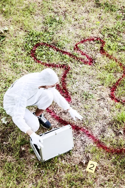 Reliefs in a crime scene — Stock Image Reliefs in a crime scene Royalty Free Stock Images