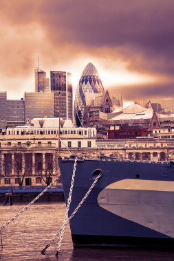 Londra Cityscape gökdelenler Thames sonra görünümden ile 