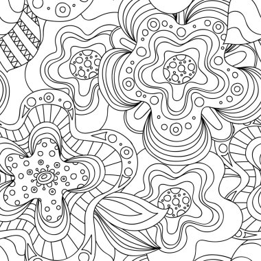 Doodle çiçek seamless modeli.