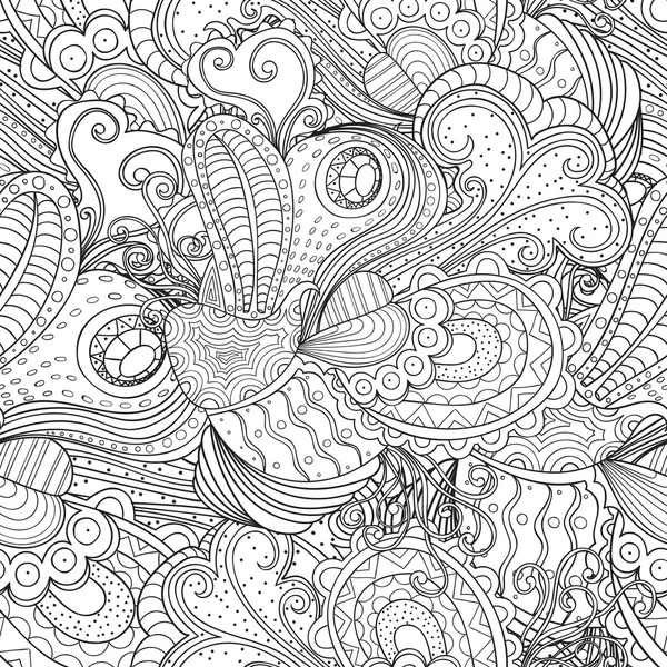 Zentangle style seamless pattern. — Stock Vector