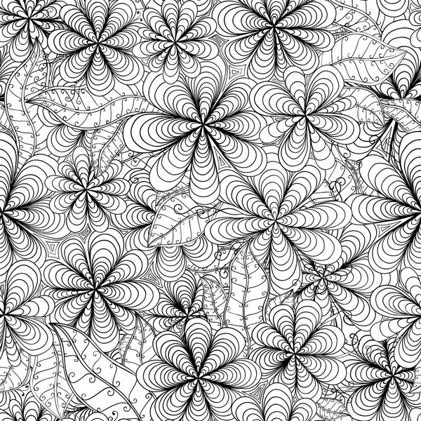 Doodle fleurs motif sans couture . — Image vectorielle