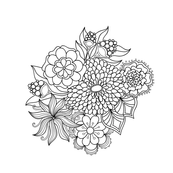 Doodle-Kunstblumen — Stockvektor
