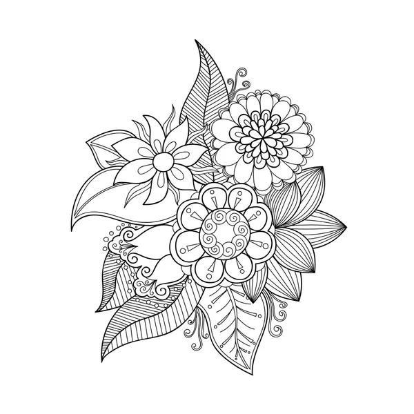 Doodle flores de arte — Vetor de Stock