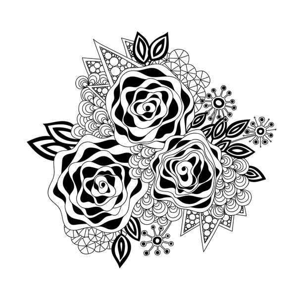 Doodle art fleurs — Image vectorielle