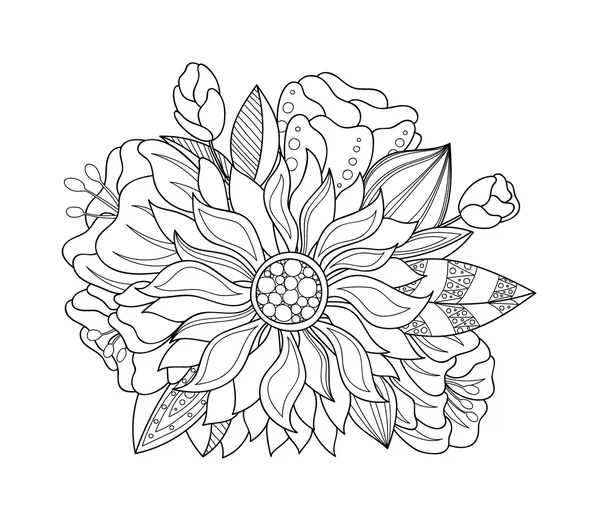 Doodle flores de arte — Vector de stock