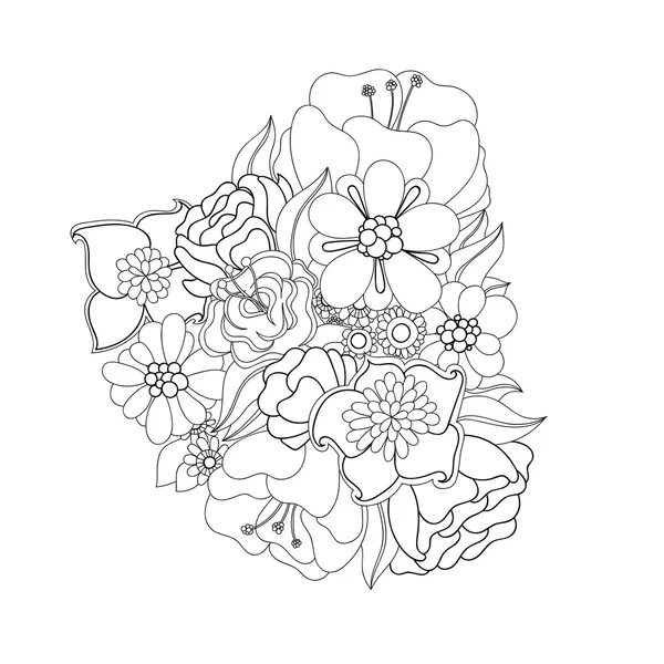 Doodle flores de arte — Vetor de Stock